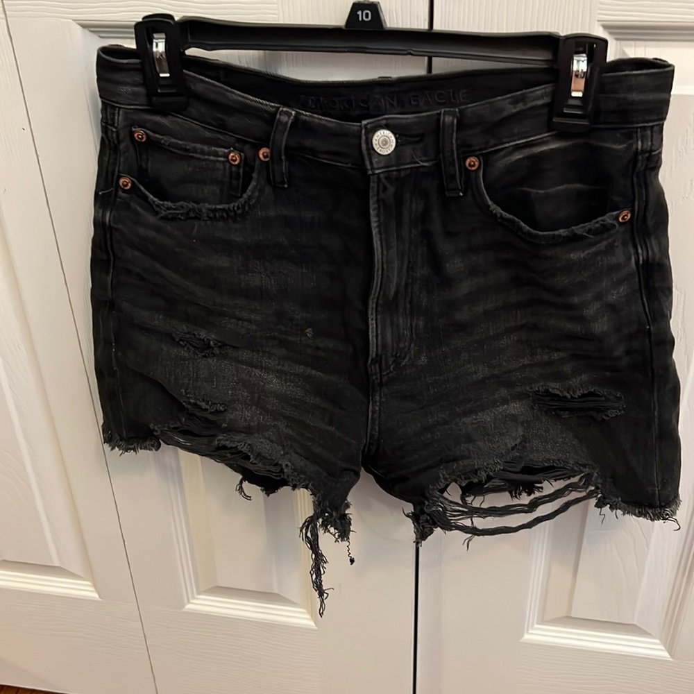American eagle black jean shorts
